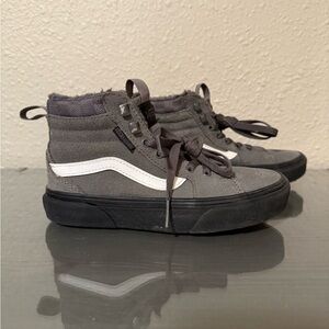 Vans Gray Shearling Lined High Tops